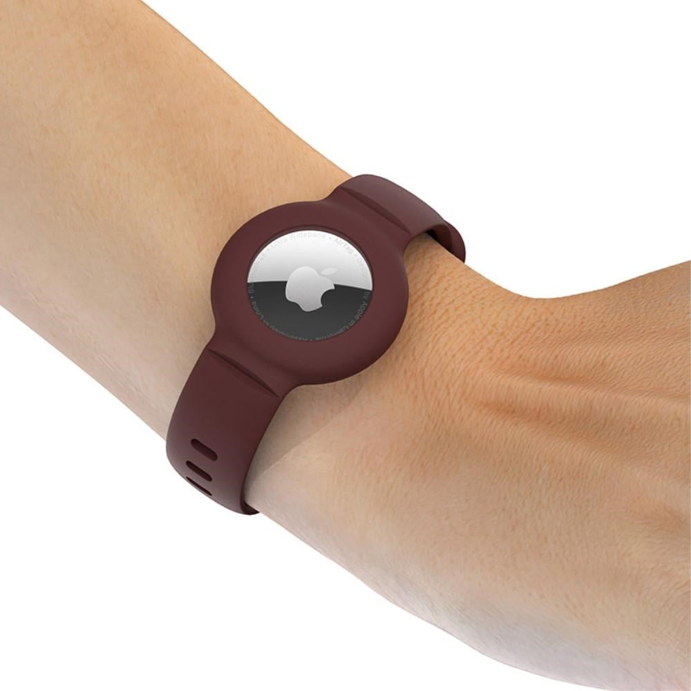 AirTag Silicone Wristband - Dark Red