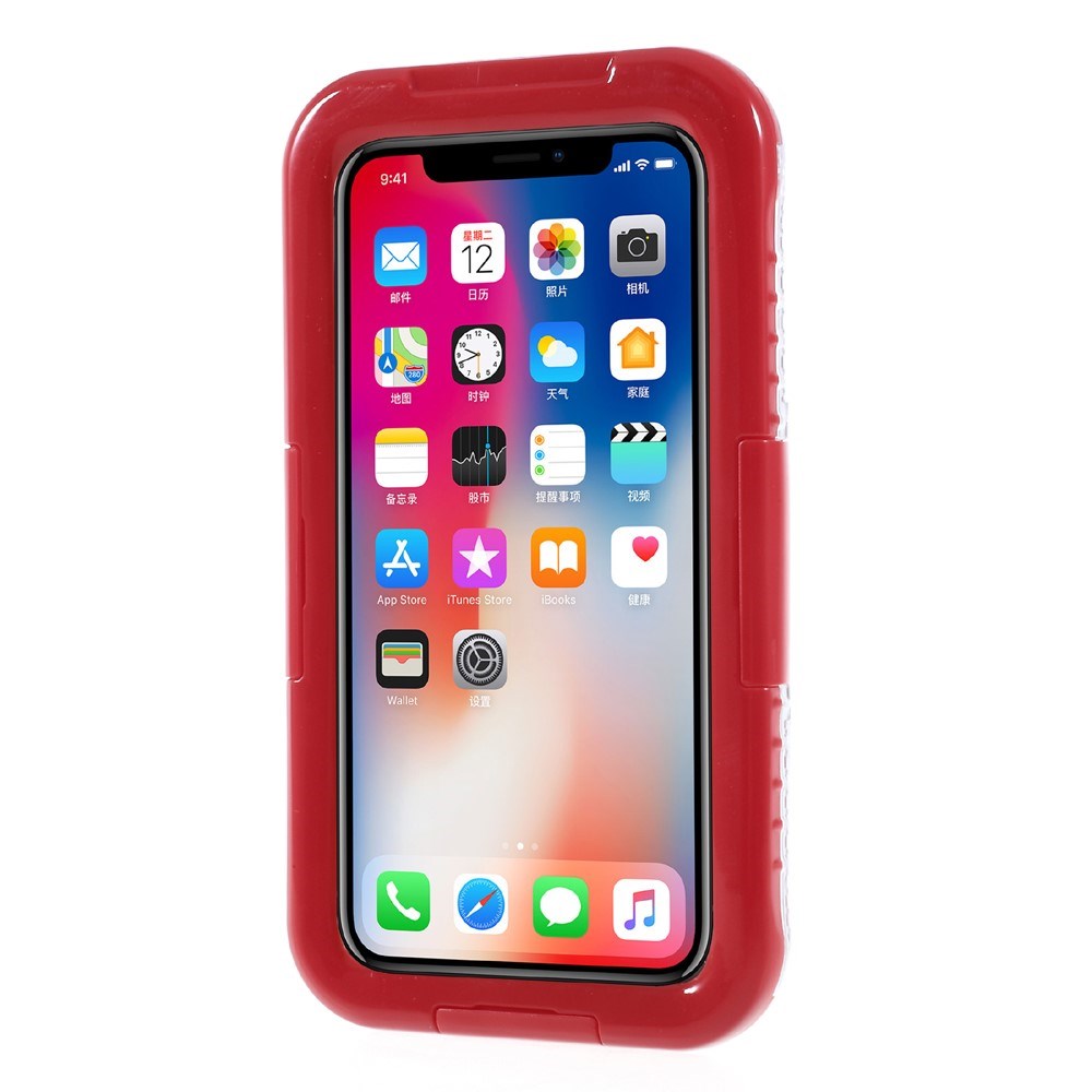 iPhone X / XS IP68 Waterproof Case - Transparent / Red