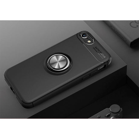 iPhone SE (2022 / 2020) / 8 / 7 Case w. Magnetic Kickstand Black w. Black Ring