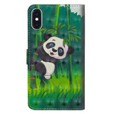 EIDERWOOD iPhone XR Leather Case with Wallet and Strap - Panda