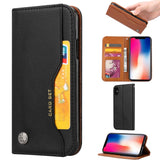 iPhone XR Leather Wallet Case Black