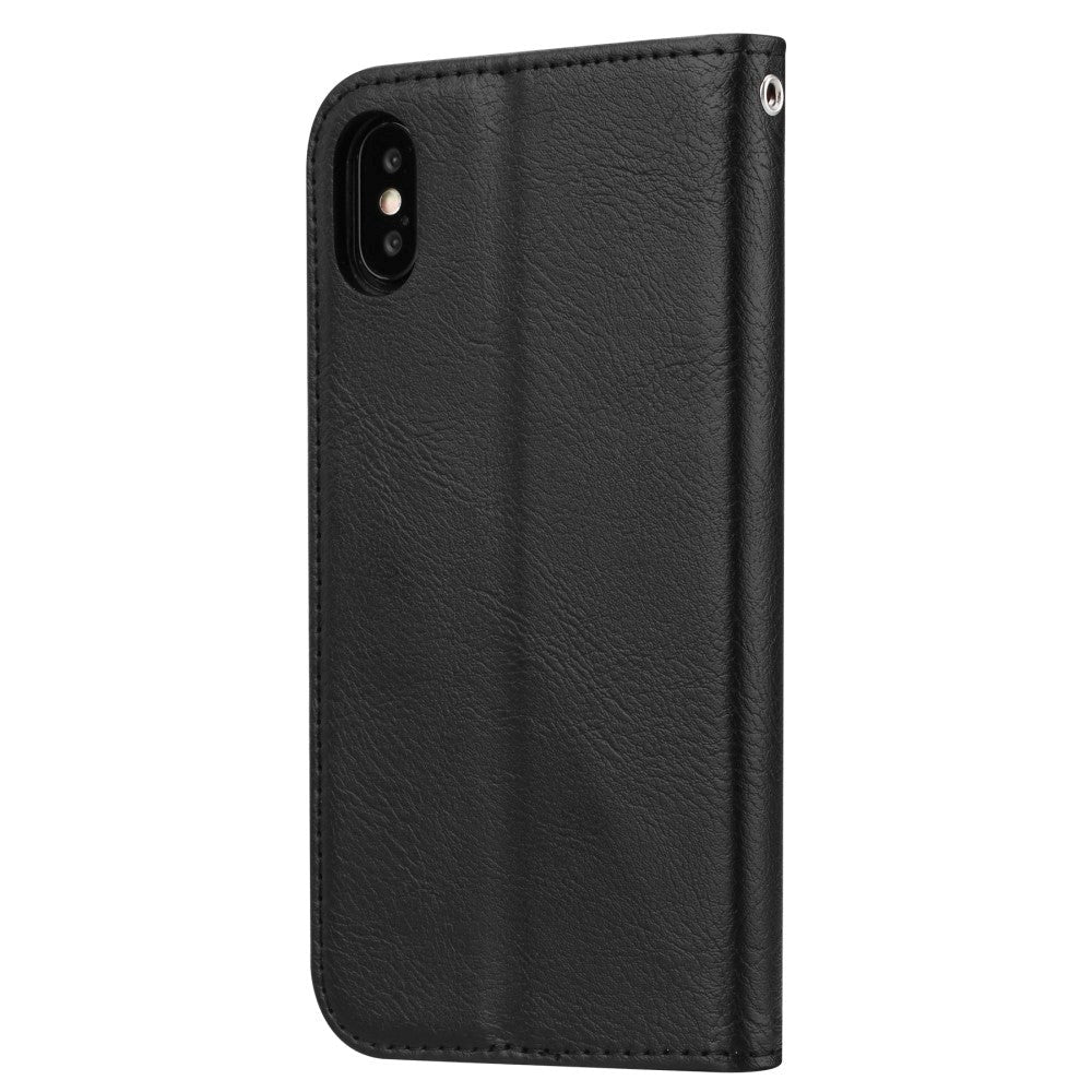 iPhone XR Leather Wallet Case Black