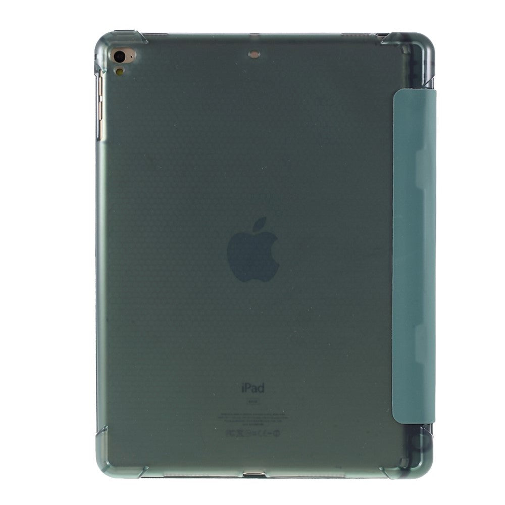 iPad 9.7 (2018-2017) / iPad Air / iPad Air 2 Tri-Fold Leather Case w. Apple Pencil Holder - Dark Green