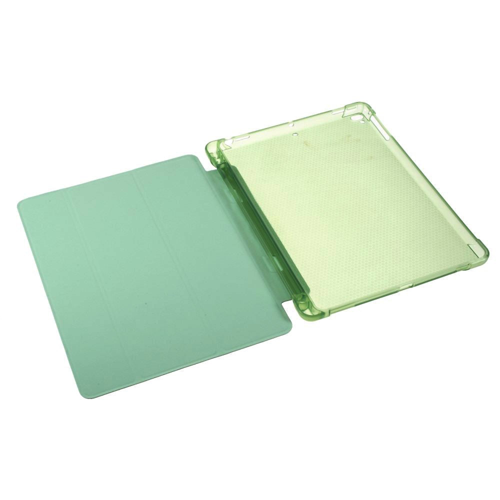 iPad 9.7 (2018-2017) / iPad Air / iPad Air 2 Tri-Fold Leather Case w. Apple Pencil Holder - Green