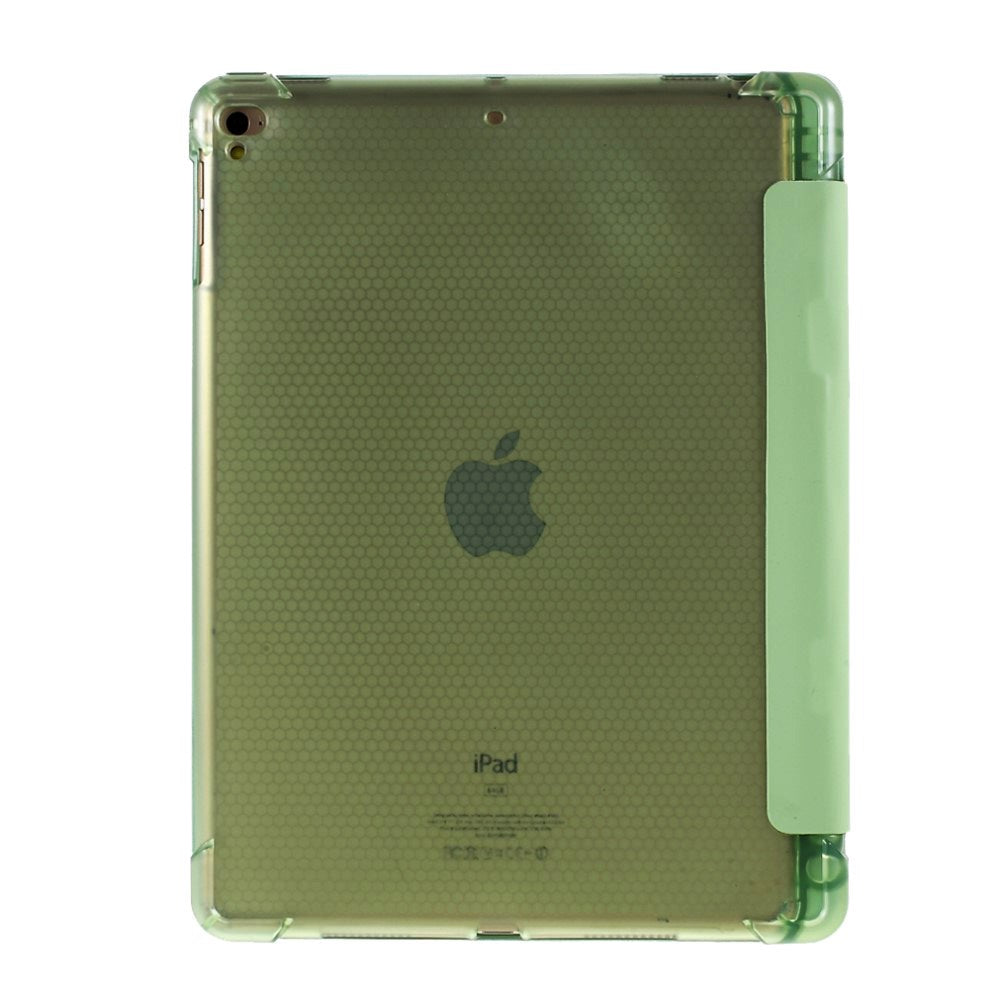 iPad 9.7 (2018-2017) / iPad Air / iPad Air 2 Tri-Fold Leather Case w. Apple Pencil Holder - Green