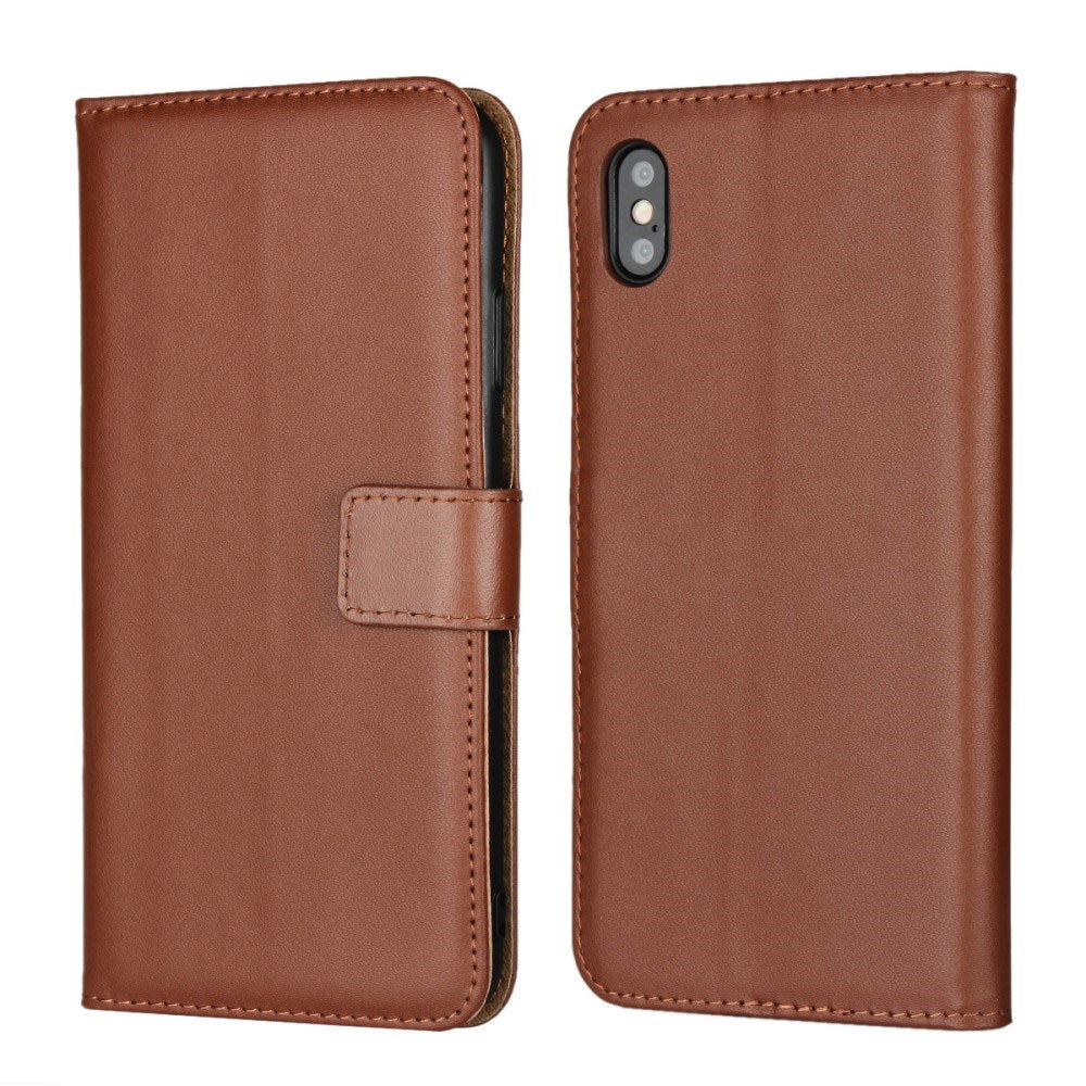 EIDERWOOD iPhone XS Max Leather Flip Case w. Wallet & Stand Function - Brown