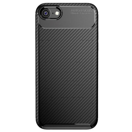 iPhone SE (2022 / 2020) / 8 / 7 Carbon Fibre Flexible Back Case - Black