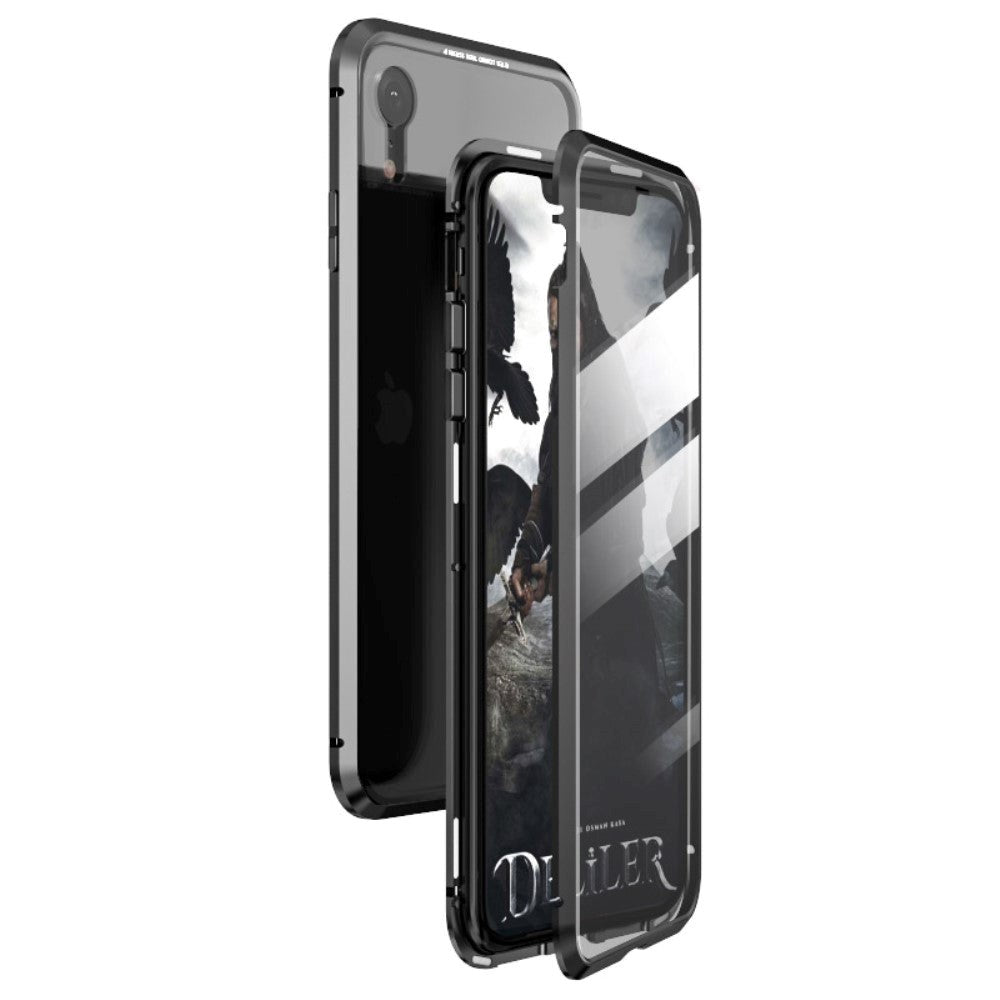 iPhone XR 360⁰ Magnetic Case w. Glass Front & Back - Black