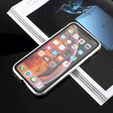 iPhone X / XS 360° Magnetic Case w. Glass front & back - Silver