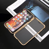 iPhone X / XS 360° Magnetic Case w. Glass front & back - Gold