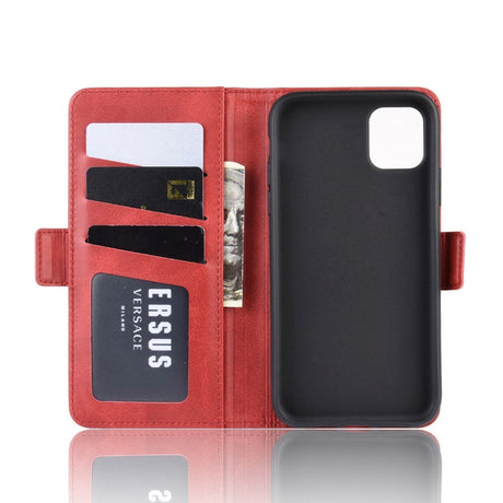 iPhone 11 Leather Stand Wallet Case Red