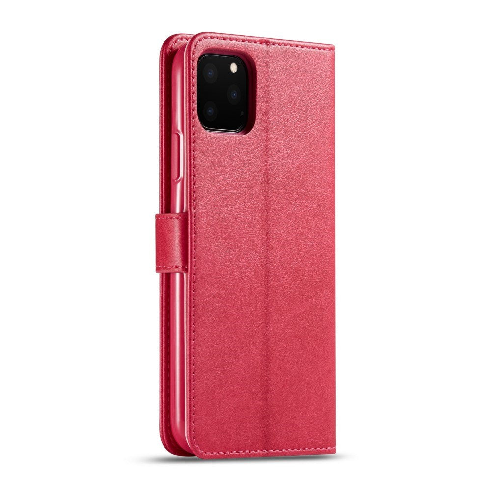 iPhone 11 Pro Max Faux Leather Flip Case with Cardholder & Stand Function - Pink