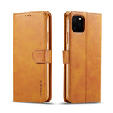 iPhone 11 Pro Max Faux Leather Flip Case with Cardholder & Stand Function - Brown