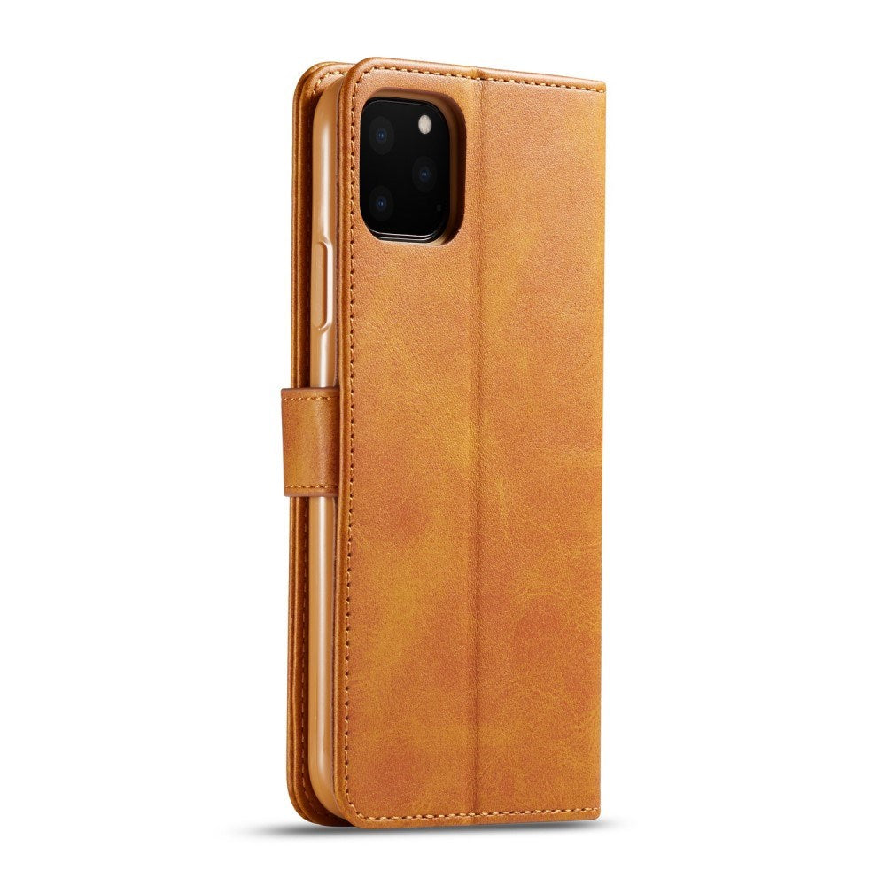 iPhone 11 Pro Max Faux Leather Flip Case with Cardholder & Stand Function - Brown