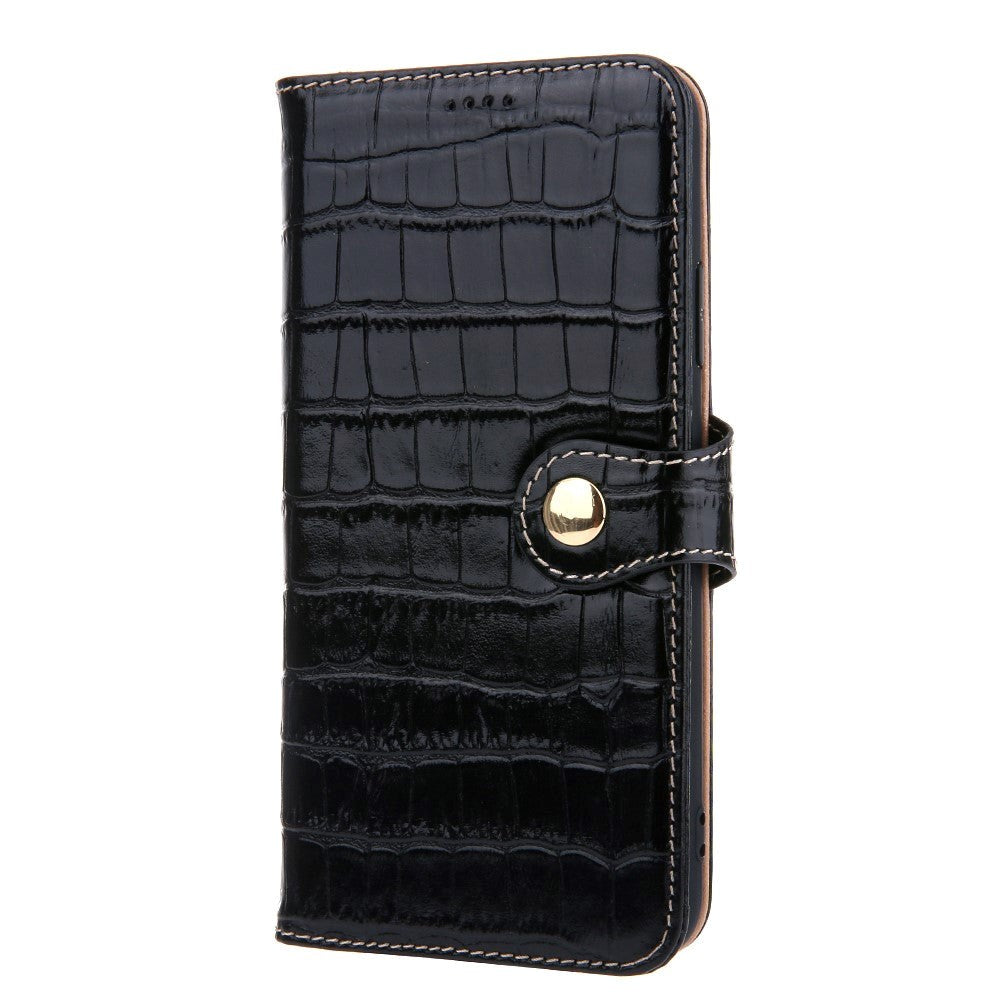 iPhone 11 Leather Case w. Crocodile Texture - Black