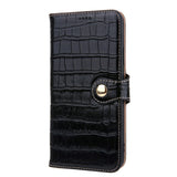 iPhone 11 Leather Case w. Crocodile Texture - Black