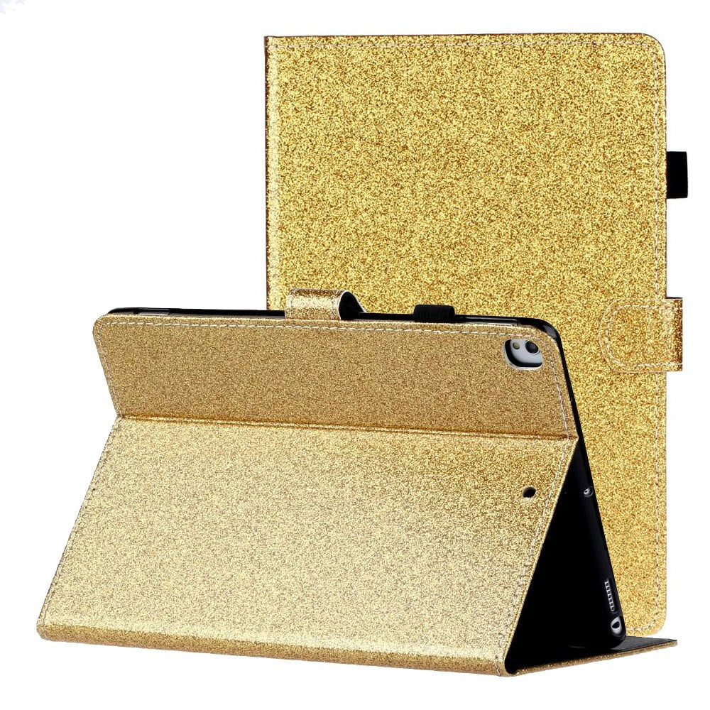 iPad 10.2" (2021 / 2020 / 2019) Glitter Case w. Flip Stand & Card Holder - Glitter Gold