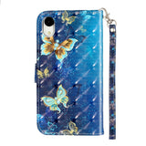 EIDERWOOD iPhone XR Leather Flip Case with Wallet and Strap - Butterflies