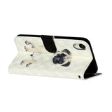 EIDERWOOD iPhone XR Leather Flip Case with Wallet and Strap - Dog