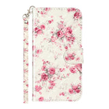 EIDERWOOD iPhone XR Leather Flip Case with Wallet and Strap - Flowers