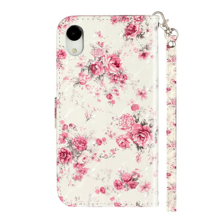 EIDERWOOD iPhone XR Leather Flip Case with Wallet and Strap - Flowers