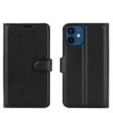 EIDERWOOD iPhone 12 Mini Faux Leather Flip Case with Cardholder & Stand Function - Black