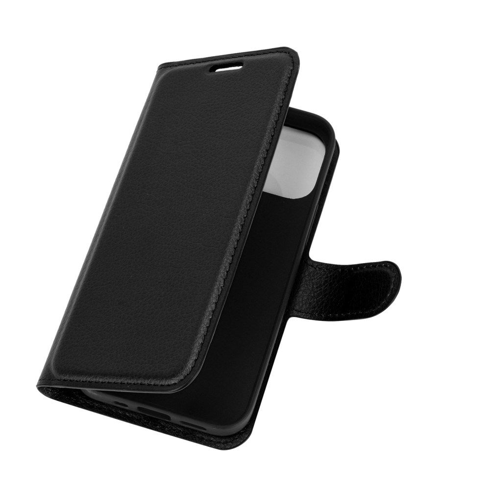 EIDERWOOD iPhone 12 Mini Faux Leather Flip Case with Cardholder & Stand Function - Black