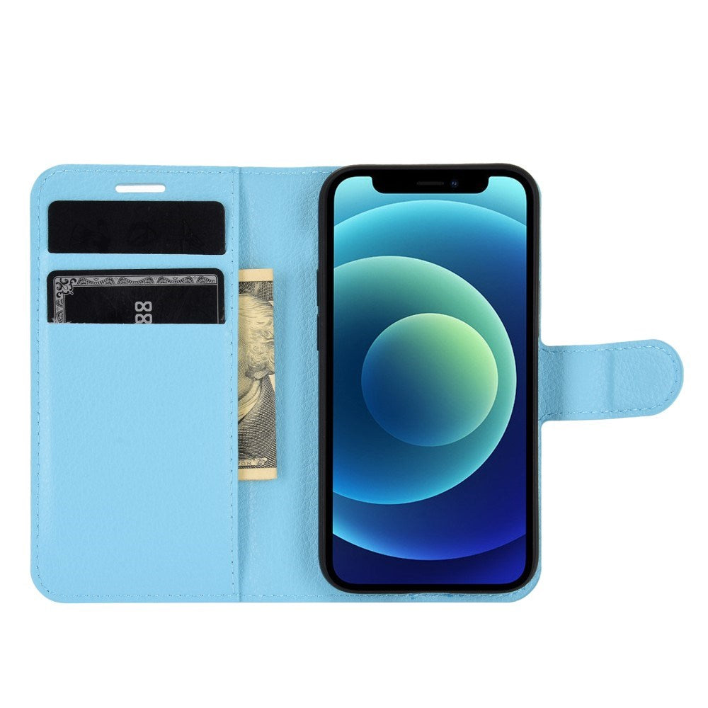 EIDERWOOD iPhone 12 Mini Faux Leather Flip Case with Cardholder & Stand Function - Blue