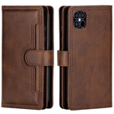 iPhone 12 / 12 Pro Leather Case w. Double Wallet - Dark Brown