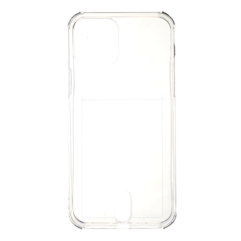 iPhone 12 Pro Max Grip Flexible Plastic Case w. Card Holder - Transparent