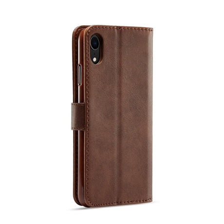 iPhone XR LC.IMEEKE Leather Wallet Case - Dark brown