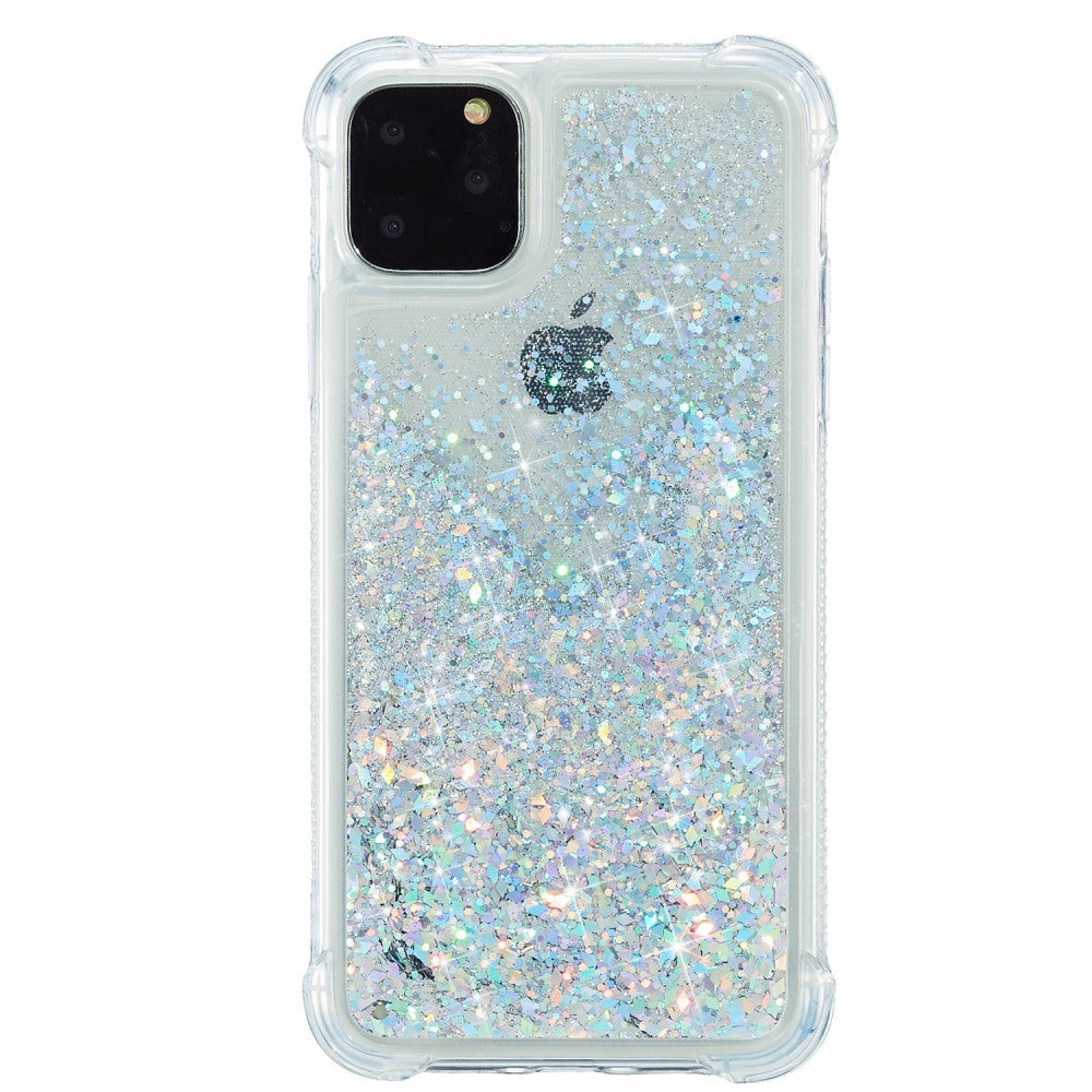 iPhone 12 Pro Max Plastic Case w. Glitter - Transparent / Silver