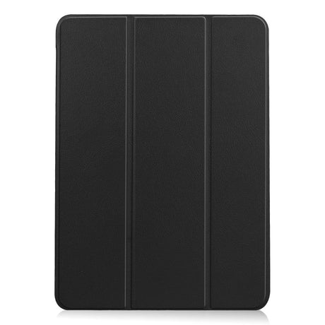 EIDERWOOD iPad Air 10.9-11" (2024-2020) Litchi Tri-Fold Leather Case - Black