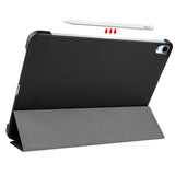 EIDERWOOD iPad Air 10.9-11" (2024-2020) Litchi Tri-Fold Leather Case - Black