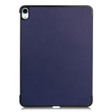 EIDERWOOD iPad Air 10.9-11" (2024-2020) Litchi Tri-Fold Leather Case - Dark Blue