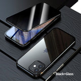 iPhone 12 / 12 Pro Magnetic Case w. Privacy, Glass Back and Front - Black