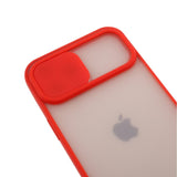 iPhone 12 Pro Max Frosted Plastic Case w. CamSlider - Red