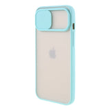 iPhone 12 Pro Max Frosted Plastic Case w. CamSlider - Cyan