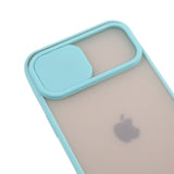 iPhone 12 Pro Max Frosted Plastic Case w. CamSlider - Cyan