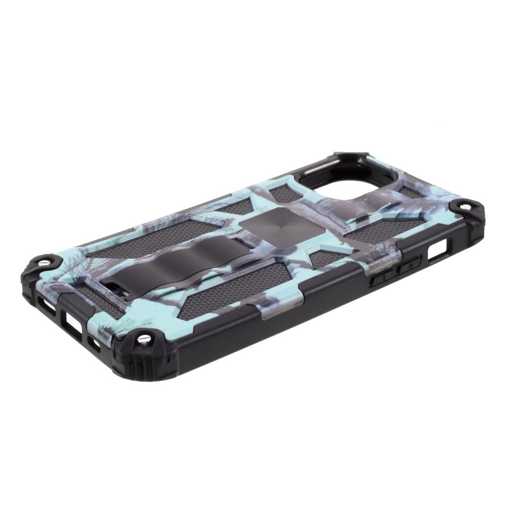 EIDERWOOD iPhone 12 Mini Camouflage Tough Case w. Kickstand - Turquoise / Black