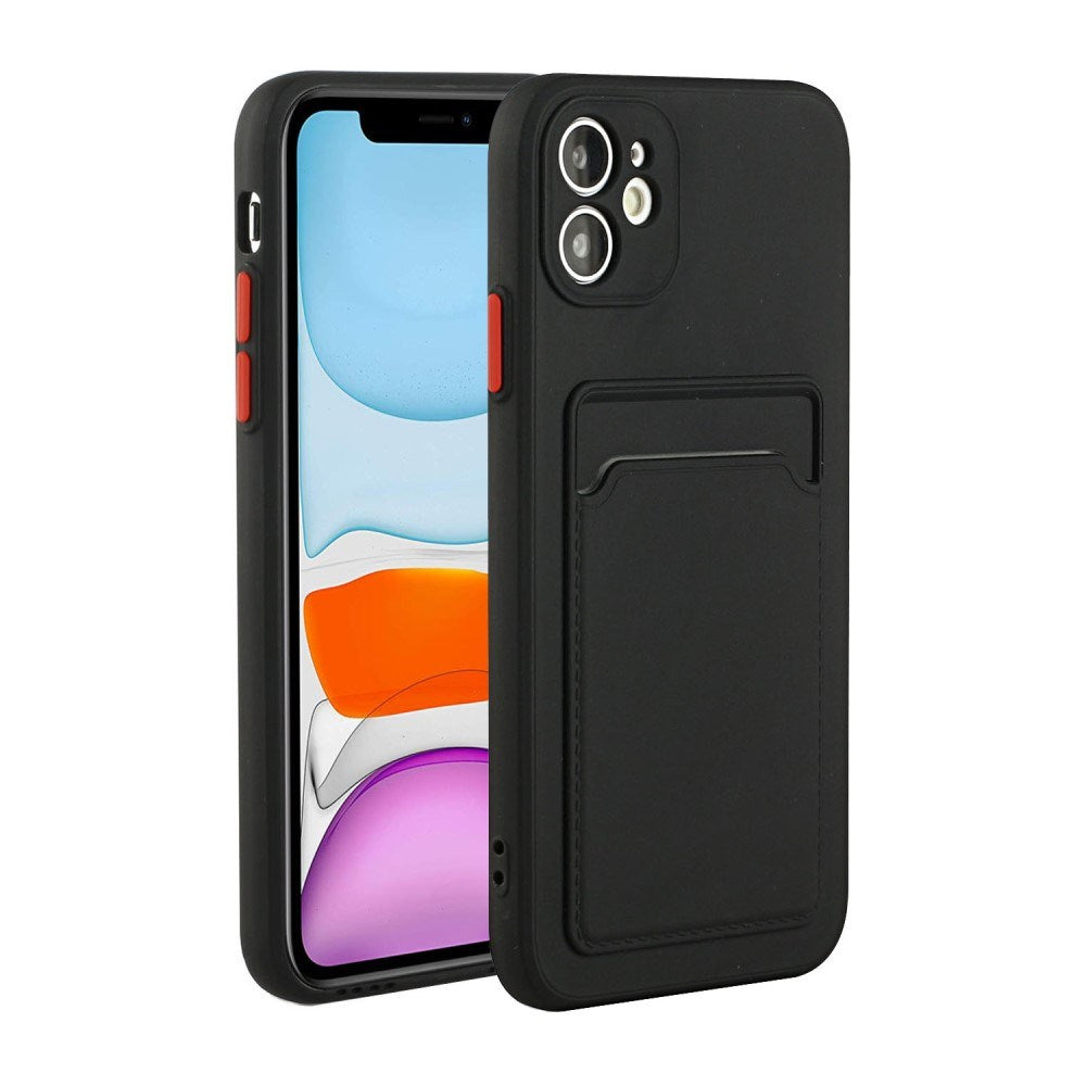 EIDERWOOD iPhone 12 Mini Flexible Plastic Case with Cardholder - Black