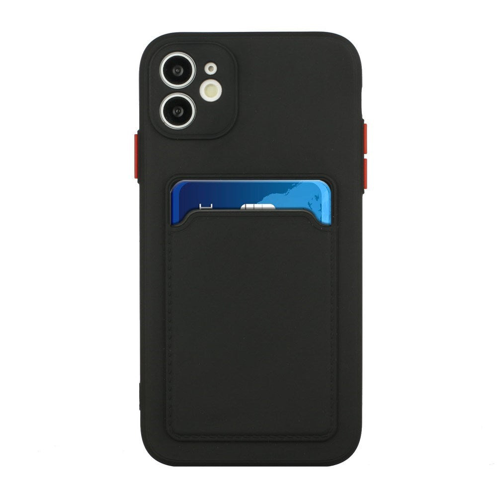 EIDERWOOD iPhone 12 Mini Flexible Plastic Case with Cardholder - Black