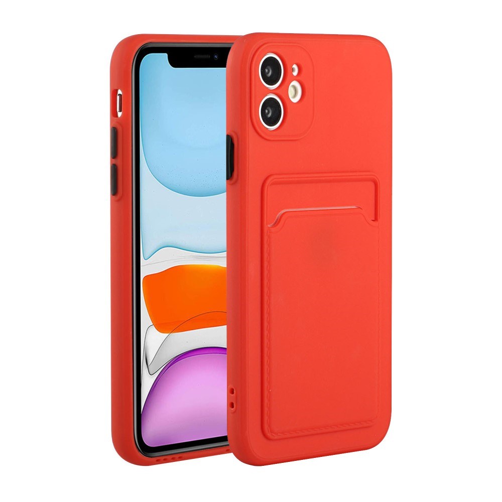 EIDERWOOD iPhone 12 Mini Flexible Plastic Case with Cardholder - Red