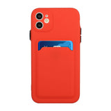 EIDERWOOD iPhone 12 Mini Flexible Plastic Case with Cardholder - Red