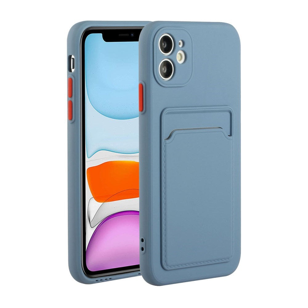 EIDERWOOD iPhone 12 Mini Flexible Plastic Case with Cardholder - Blue