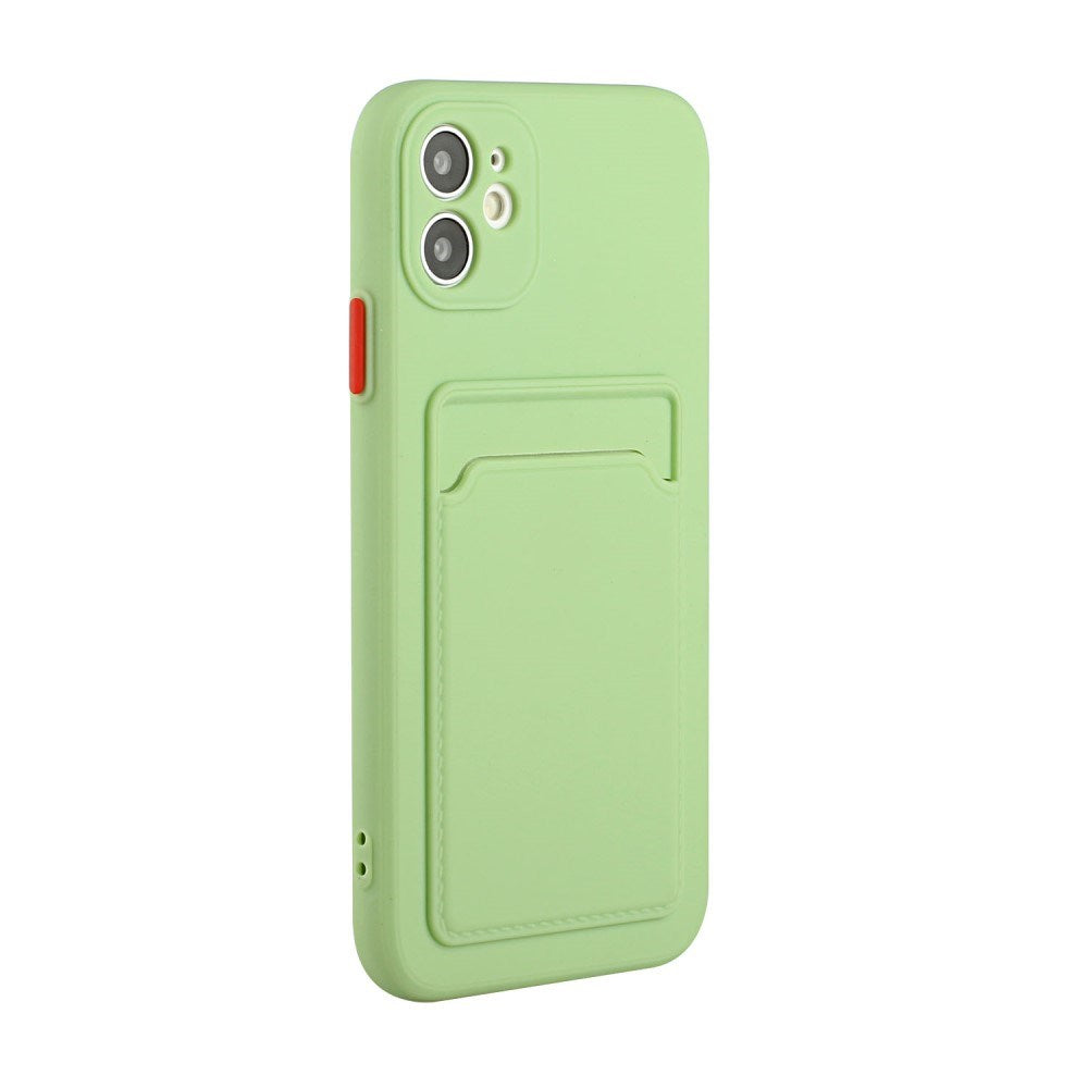 EIDERWOOD iPhone 12 Mini Flexible Plastic Case with Cardholder - Light Green