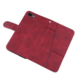 iPhone 8 Plus / 7 Plus Leather Flip Case with Wallet and Strap - Red