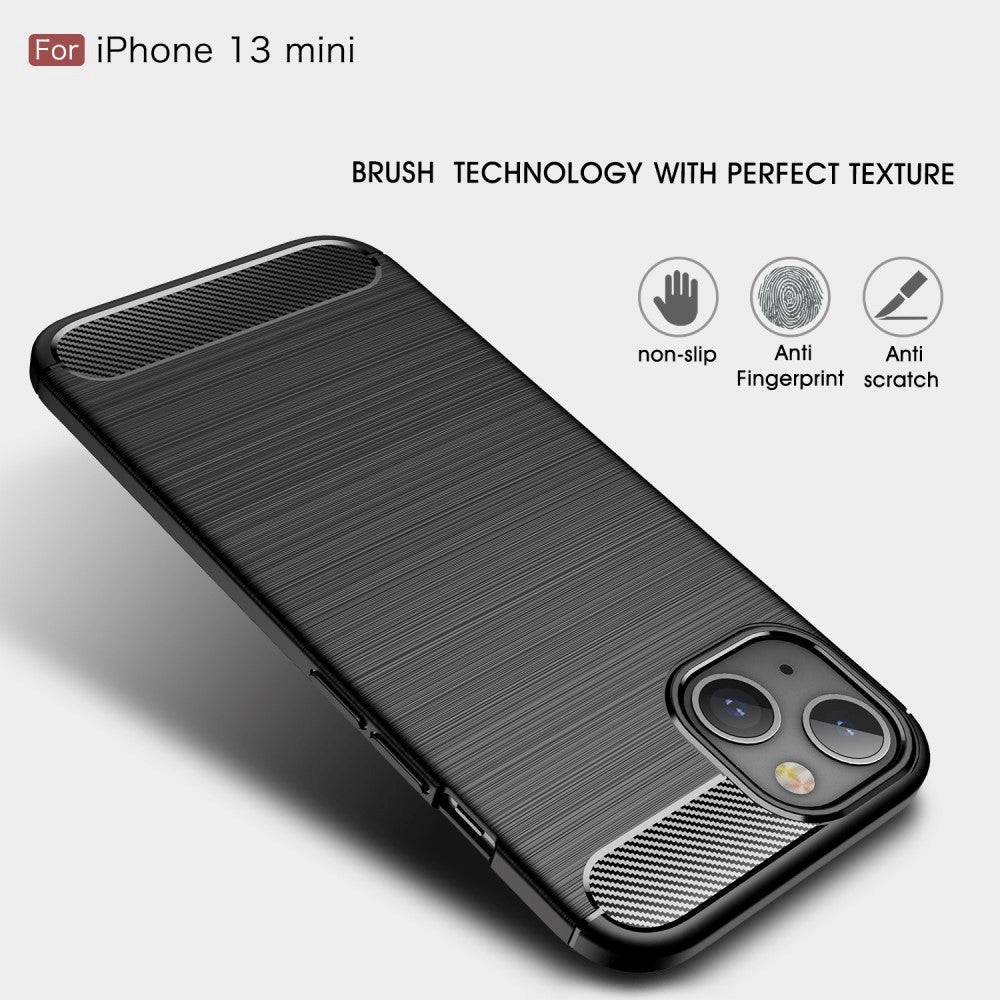 iPhone 13 Mini Brushed Carbon Case - Black