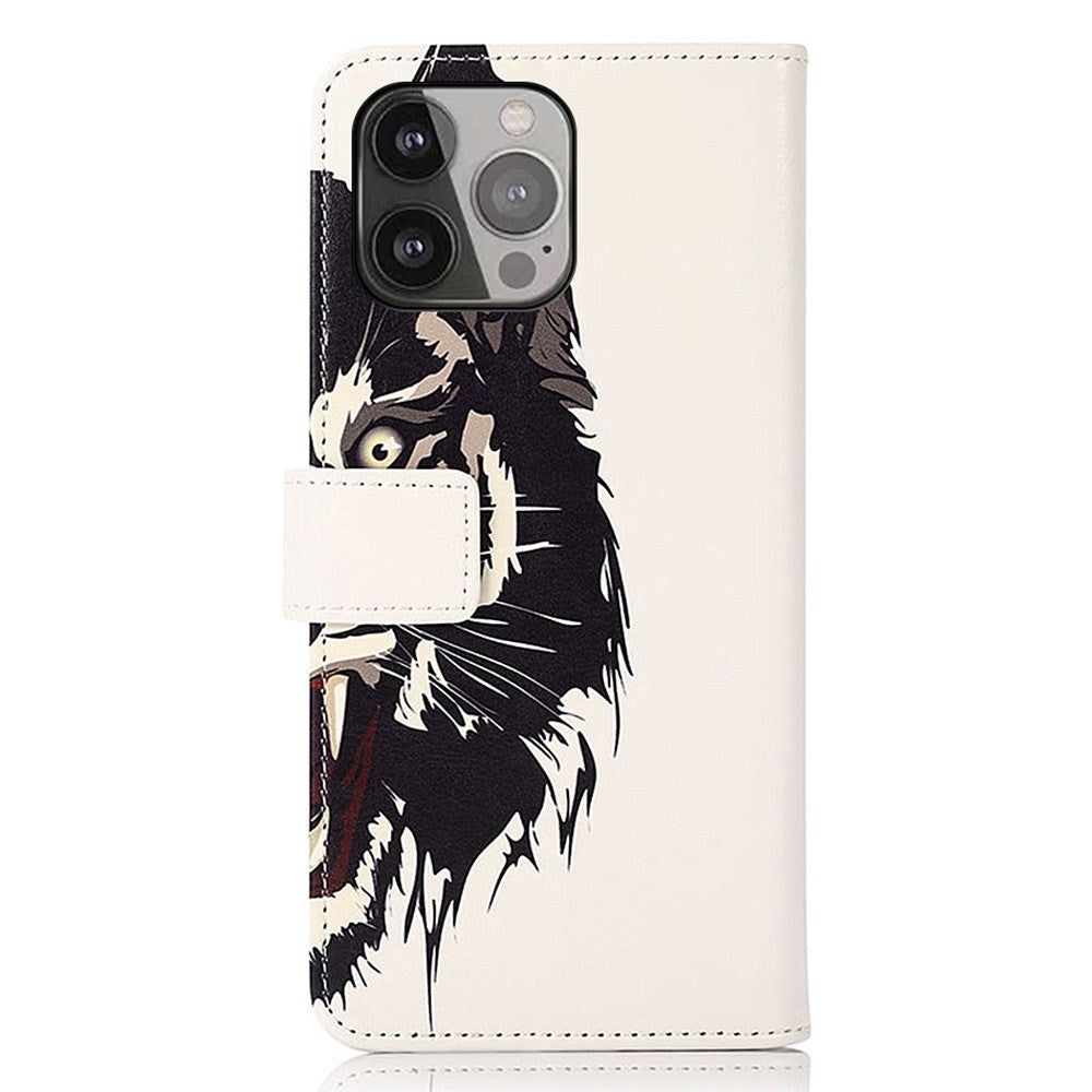 iPhone 13 Pro Max Leather Wallet Case - Tiger