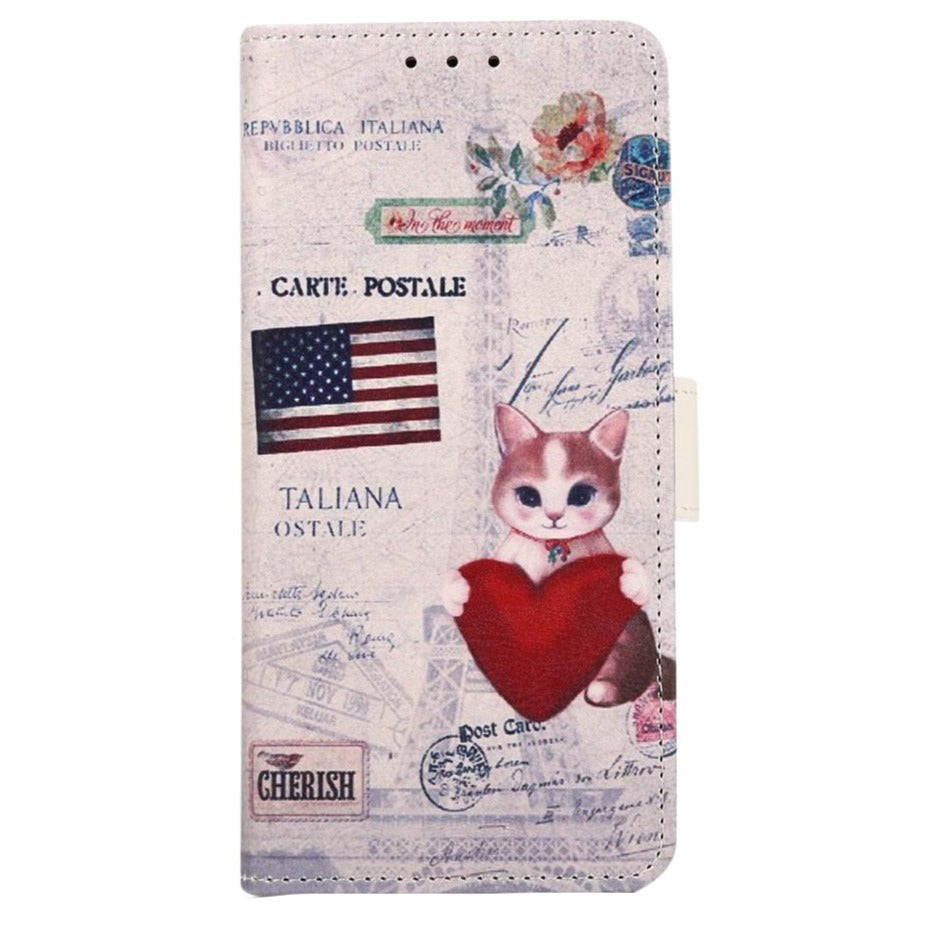 iPhone 13 Pro Leather Wallet Case - Cat with Heart